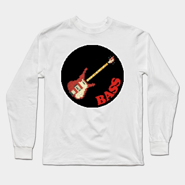Rock Battle Card Game Bass Icon Long Sleeve T-Shirt by gkillerb